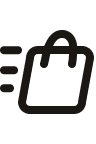 Black shopping bag icon on a white background