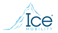 Ice Mobility logo with a stylized mountain on a white background