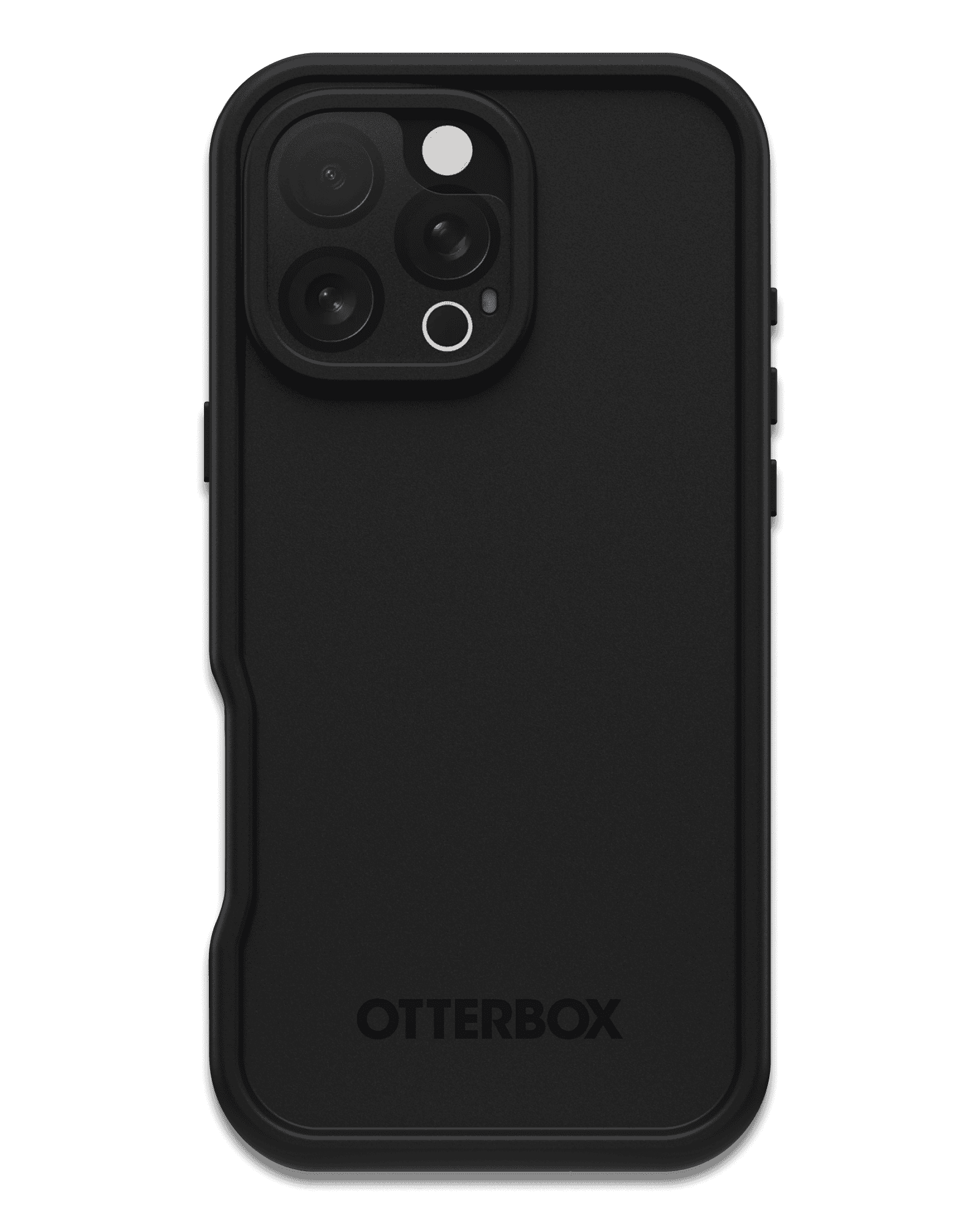 Black OtterBox phone case on a transparent background