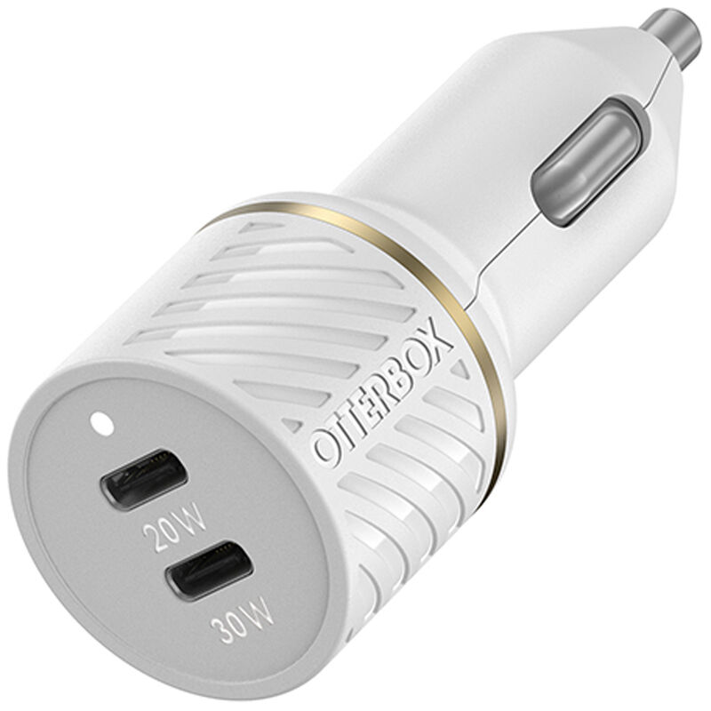 product image 1 - USB-C to USB-C Dual Port Car Charger, 50W Combined Fast Charge