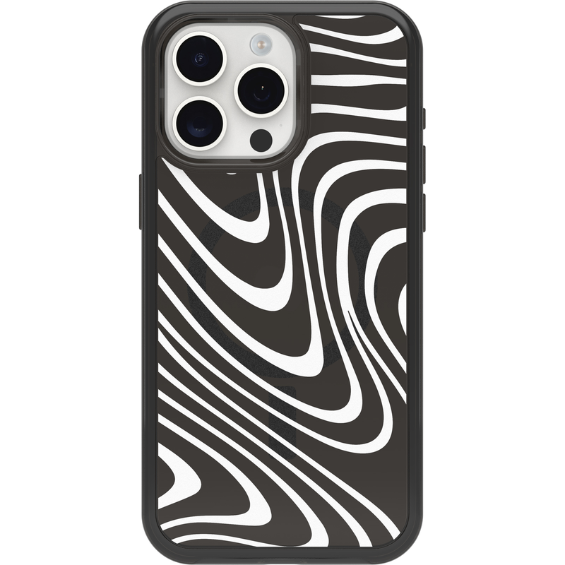 product image 2 - iPhone 15 Pro Max Case Symmetry Series Clear for MagSafe Black + White