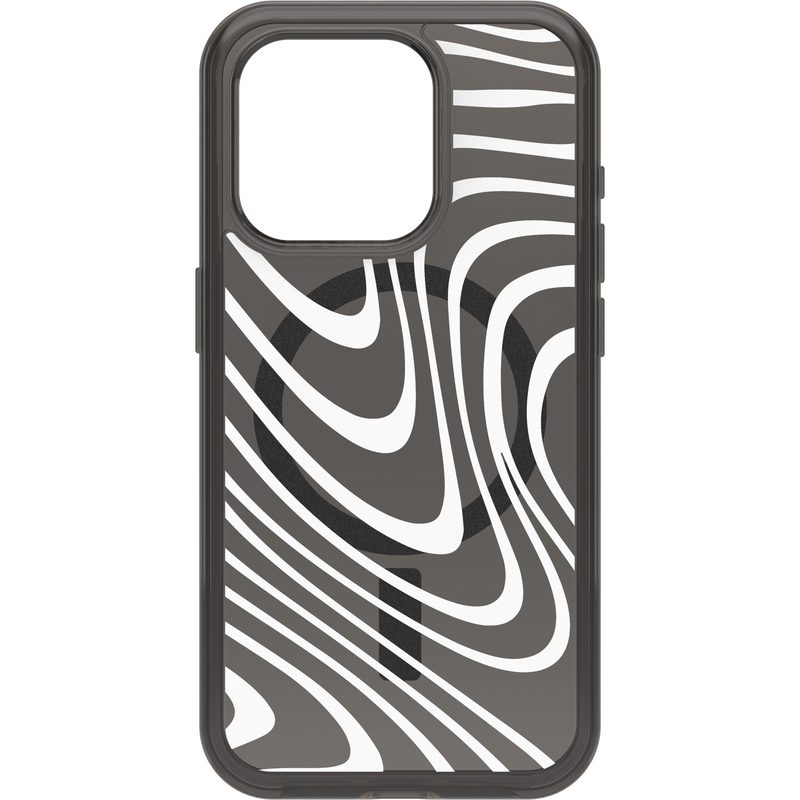 product image 2 - iPhone 15 Pro Case Symmetry Series Clear for MagSafe Black + White