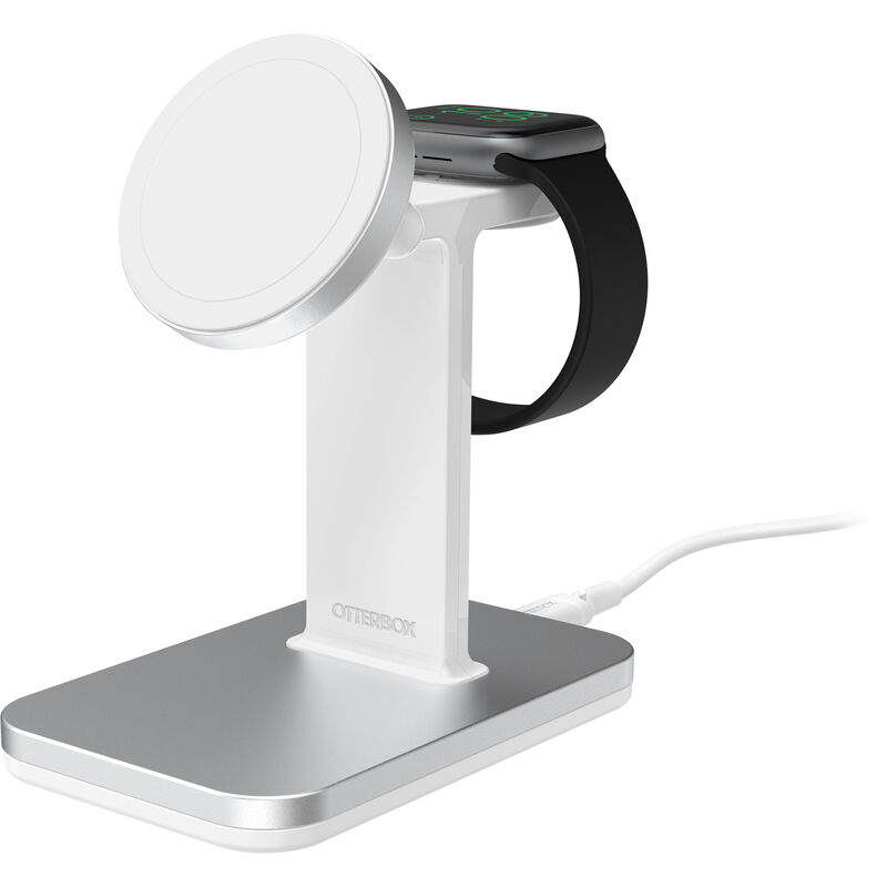 White Wireless Charging Station OtterBox 15W 2-in-1 Power