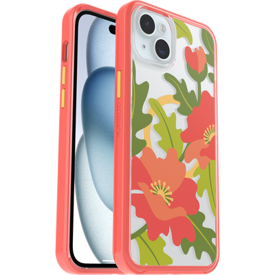 iPhone 15 Plus and iPhone 14 Plus Symmetry Series Clear Case for MagSafe Fluttering Flora