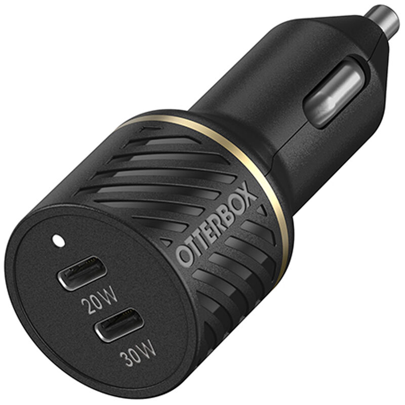 OtterBox - Dual USB C Port PD Car Charger 50W - Black Shimmer
