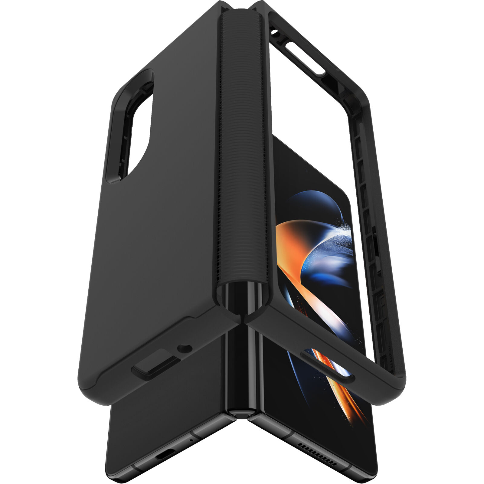 Black Galaxy Z Fold4 Case | OtterBox Symmetry Series Flex