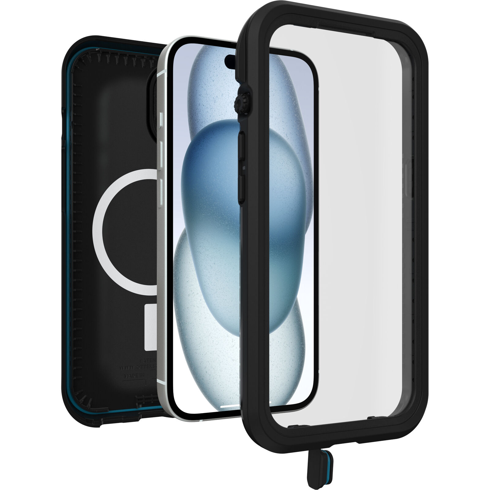Black Waterproof iPhone 15 Case| Frē Series for MagSafe