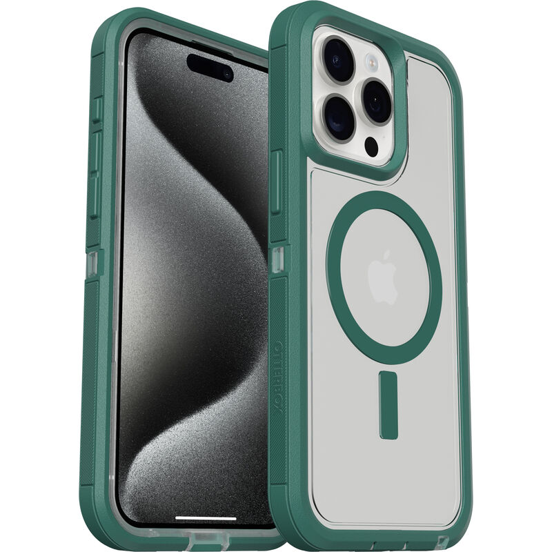 OtterBox iPhone 15 Pro Max Defender Series XT Clear Case for MagSafe Velvet Evergreen