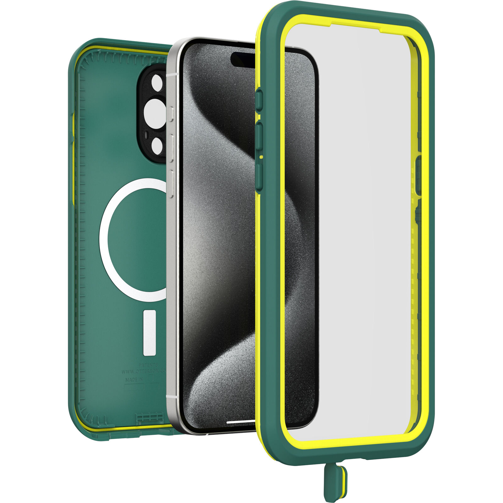 Green Waterproof iPhone 15 Pro Max Case| OtterBox Frē Series for 