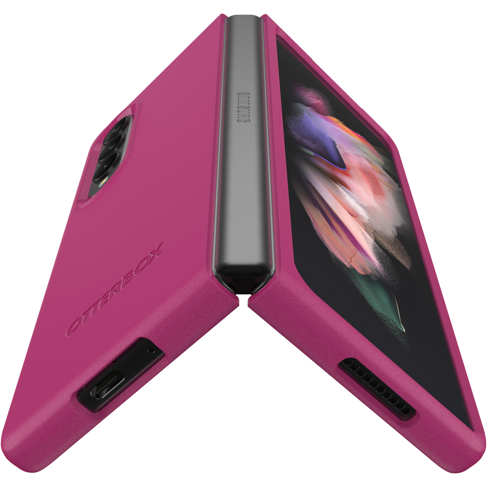 Pink LV Logo Samsung Galaxy Z Fold 5 Clear Case