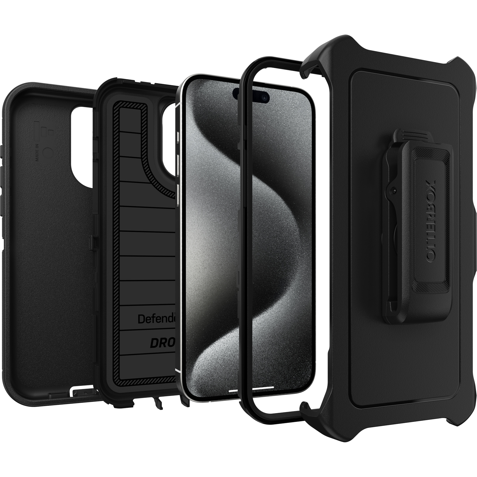 Black Rugged iPhone 15 Pro Max Case | OtterBox Defender Series 