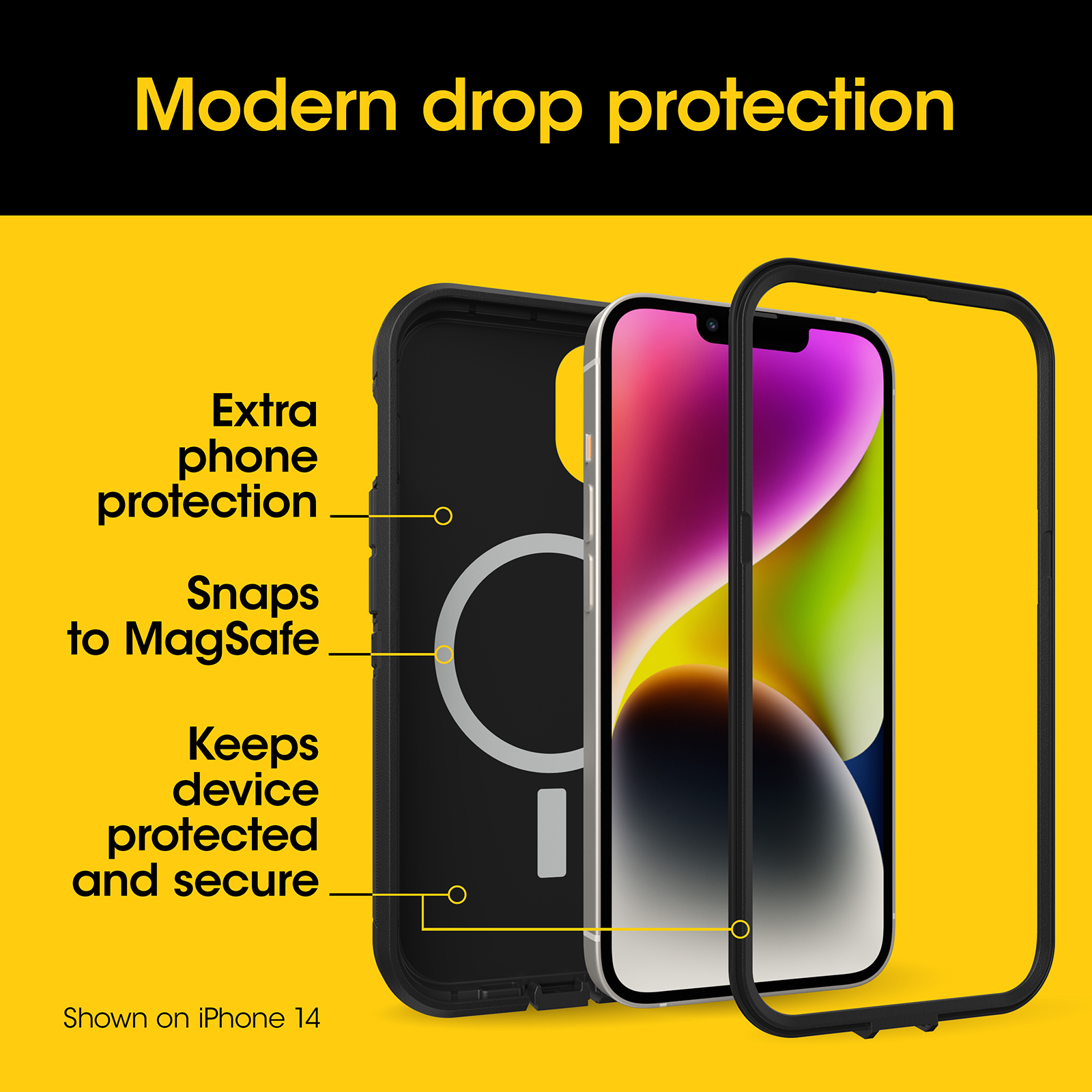  OtterBox iPhone 15 Pro (Only) Defender Series Case - BLACK,  screenless, rugged & durable, with port protection, includes holster clip  kickstand (ships in polybag, ideal for business customers) : Cell Phones
